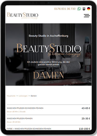 Beauty Studio by Katharina Schwarzkopf tablet