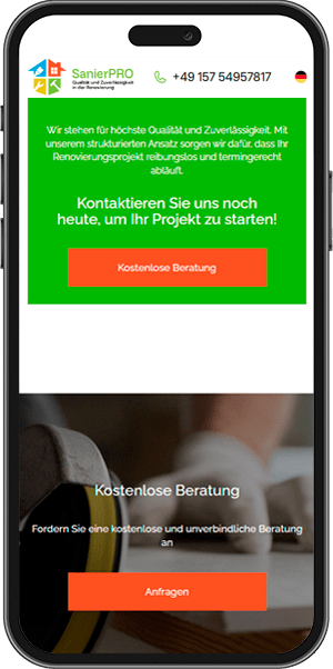SanierPRO — на мобильных устройствах