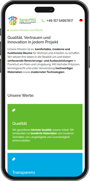 SanierPRO — на мобильных устройствах