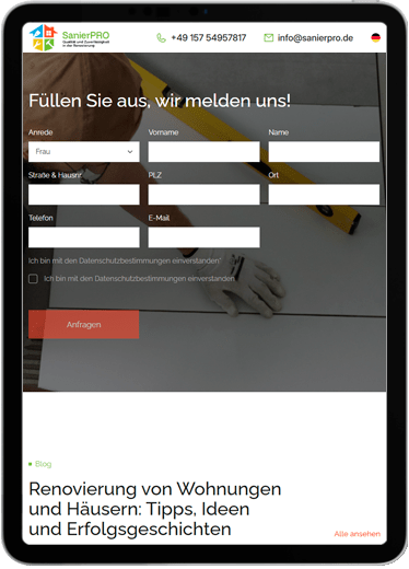 SanierPRO — для планшетов