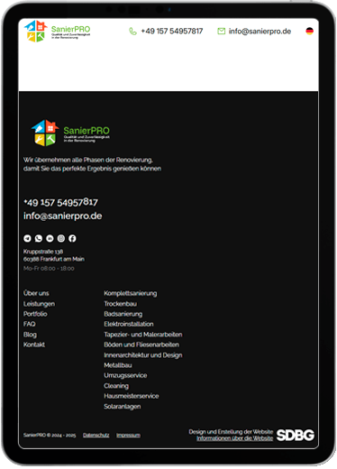 SanierPRO — для планшетов