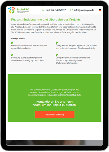 SanierPRO — для планшетов