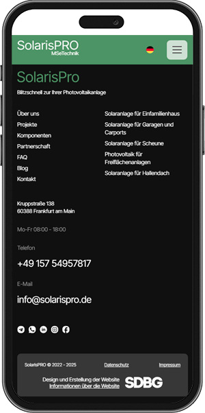 SolarisPRO — на мобильных устройствах