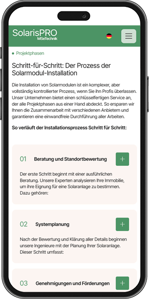 SolarisPRO — на мобильных устройствах