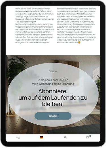 StayFitWithAn — страница результатов тренировок на планшетах