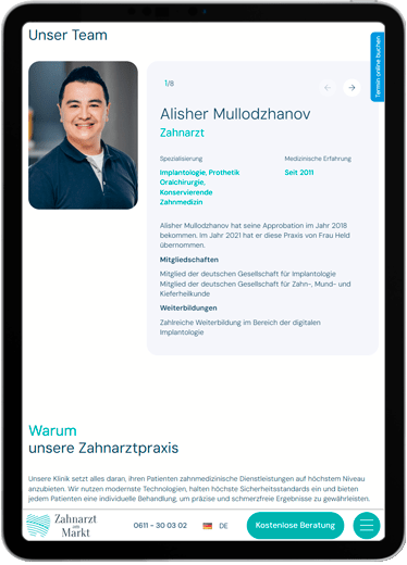 Zahnarzt am Markt tablet