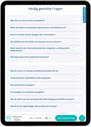 Zahnarzt am Markt tablet
