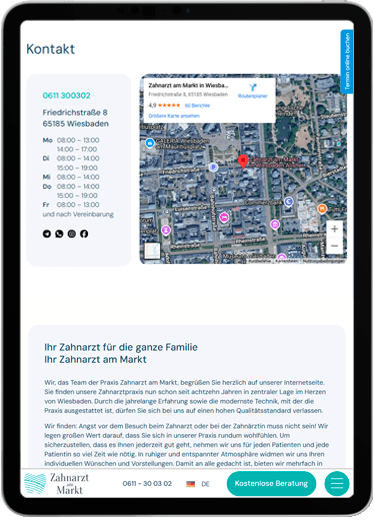 Zahnarzt am Markt tablet